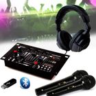 IBIZA SOUND Kit Table de Mixage DJ21 USB Bluetooth + Casque SONO DJ + 2 Micros