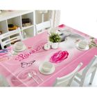 MOUTON MAISON DECO Nappe de table Motif cheval blanc roses papillons love romantique 3D effect imperméable et antipoussière 140 x 200 cm