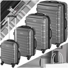 SET DE VALISES - TECTAKE - Set de 4 Valises Trolley Rigides- Avec Serrure à Combinaison - 4 Roues Pivotantes à 360° - Gris