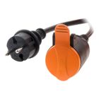 Rallonge étanche 2P H05VV-F 2x1,5mm² 10m avec clip de fixation - Orange - Zenitech