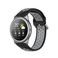 22MM Bracelet de montre de remplacement en silicone Noir-gris pour Xiaomi Haylou Solar LS05 / Samsung Galaxy Watch 3