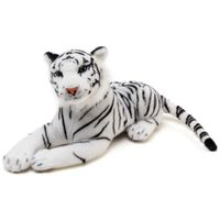 Animal en peluche tigre blanc, cadeaux pour enfants, animaux de la jungle, jouet en peluche tigre 10 pouces (blanc)