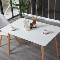 Table à Manger Extensible blanche moderne - style Scandinave - pour 4 Personnes