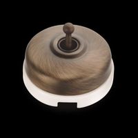 FONTINI - DIMBLER - Interrupteur Va & Vient Porcelaine Blanche Coque Bronze Réf. 60308703