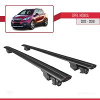 Compatible avec Opel Mokka 2012-2019 HOOK Barres de Toit Railing Porte-Bagages de voiture Avec verrouillable Alu NOIR