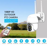 Caméra de sécurité extérieure WiFi 1080P Rotation de 355 ​​degrés Webcam Webcam sans fil WiFi IP66 Étanche 2,5 pouces Balle