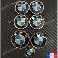 KIT 7 Badge LOGO Embleme BMW - Capot - Coffre - Volant - cache moyeu - Carbone Bleu - Mastershop