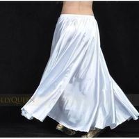 Jupe de danse du ventre en satin pour femme,vêtements professionnels,jupes de flamenco résistantes,taille 37 - white[F1215]