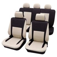 Car Seat Covers Beige Lavables at 30 Degrees Airbag Compatible (17 pieces) Allows to fold The back Seat Separately