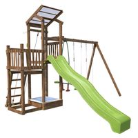 SOULET - Aire de jeux pour enfant 2 tours avec portique et bac à  sable - FUNNY Swing 150 sans optionEn Bois -Pour Particulier