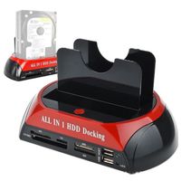 Multifunctional 2,5 ""3,5"" SATA / IDE HDD 2-Dock station d'accueil e-SATA Hub - 2-port USB HUB/Card Reader...