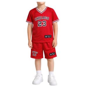 Tenue De Basket Pour Enfant Garçon - Débardeur Sans Manches + Short Avec Cordon, 100% Polyester, Léger Et Respirant