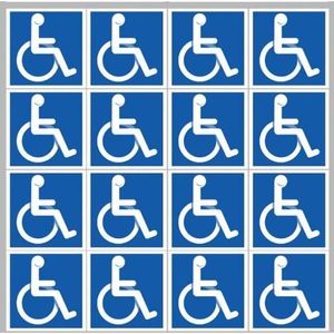 Biomar Labs® 1 x 3D Flexible Autocollant Sticker Argente Accès Fauteuil  Roulant Handicapé Handicap Personne Mobilité Réduite Disabled Symbol Logo