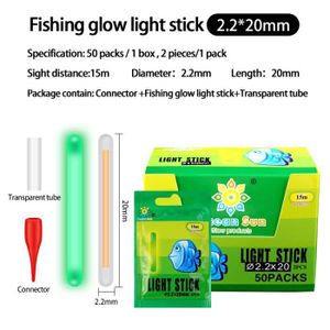 15pcs pêche Glow Sticks nuit Flotteurs Starlight Pôle Pêche Bâton fluorescent Supply