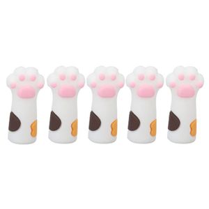 PONCEUSE MANUCURE SPR® 5 coussinets de protection pour ciseaux à ongles, en forme de patte de chat, en silicone (blanc) 90465