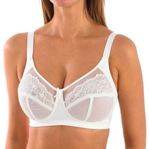 Soutien gorge 95D noir à pois sans armatures ouverture devant fermeture