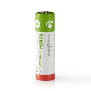 PILES NEDIS Pile Rechargeable Ni-MH AA | 1.2 V | 2 600 mAh | 4 pièces | Blister