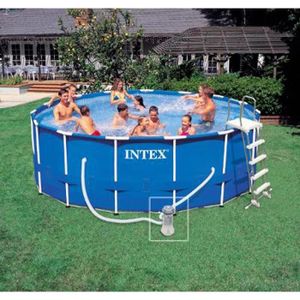 PISCINE Kit Piscine Ronde Tubulaire - PARIS PRIX - 457x222cm - Bleu