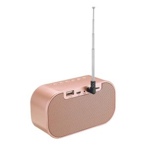 SANON Radio-R/éveil Radio FM sans Fil Portable avec Miroir de Charge USB Haut-Parleur de Basse