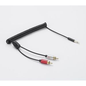 LOKEKE Câble audio stéréo 2RCA Jack rouge et blanc vers DC3,5 mm TRSM 1/8  Balun sur câble Cat5/6, RJ45 femelle vers 2RCA mâle et RJ45 femelle vers