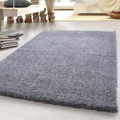Tapis En Fausse Fourrure Shaggy En Peau De Mouton Tapis Salon De Couleur Unie Gris Clair 160x230 Cm