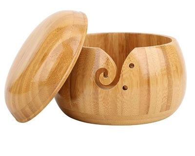 Bol En Bois Pour Pelote De Laine Tricot 15cm - Organisateur Fil à Tricoter Portable