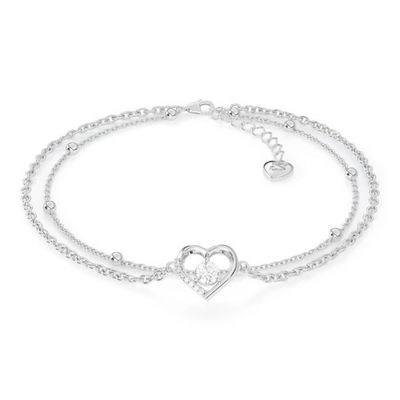 Bracelet De Cheville Argenté Flèche - Idée Cadeau Saint-Valentin