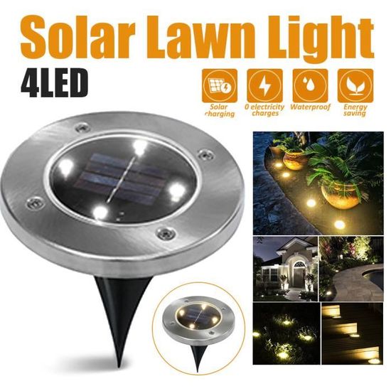 Lampes Solaires Clôture K Kasonic Lot De 4 - 6500K, 300° Détection, IP65