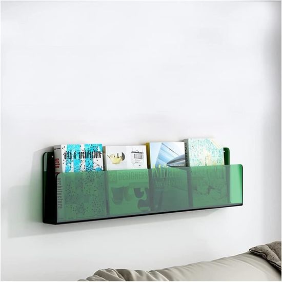 Lot De 2 Porte-Revue Mural Acrylique Transparent - Étagère Magazine Moderne Pour Salon Et Bureau