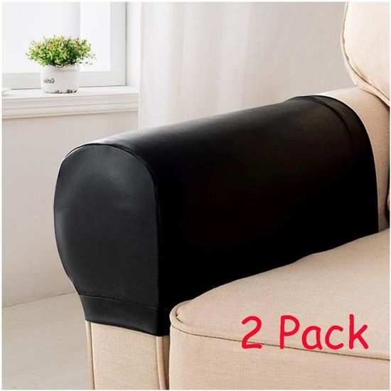 Lot De 2 Housses D'accoudoir En Simili Cuir - Imperméables, Antidérapantes - Pour Canapé, Fauteuil - Rouge Vin - 11
