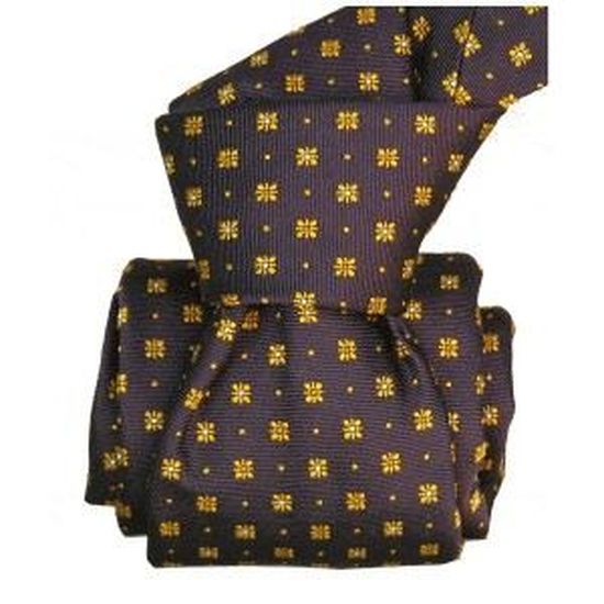Cravate De Luxe Segni Et Disegni En Soie - Faite Main En Italie, Couleur Taupe/marron, Motif Rayé