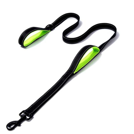 black green 2.5cm x 180cm -Corde de Traction pour grand chien, laisse Double main, ceinture en Nylon, Double épaisseur, réfléchissan