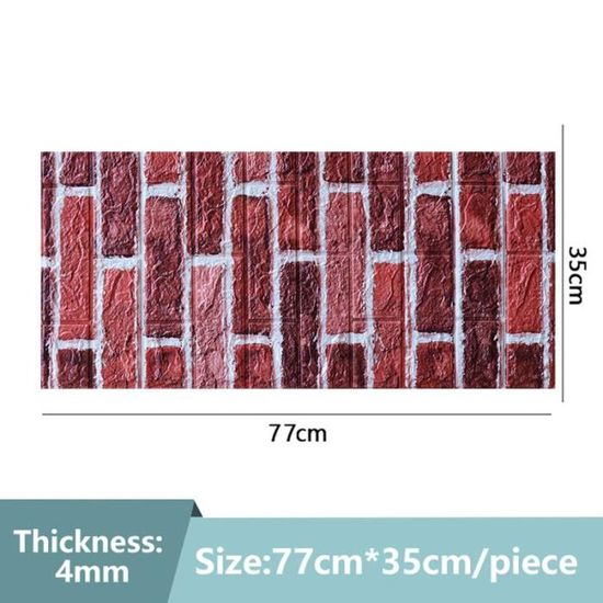 Panneaux Muraux Adhésifs MOSANI - Effet Brique & Bois - 0,9m² (900x128mm) - Brun