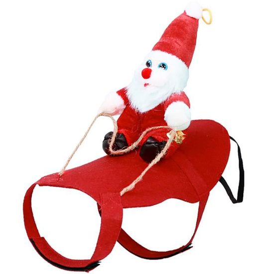Drfeify Déguisement de chien pour Noël en costume de cowboy Santa