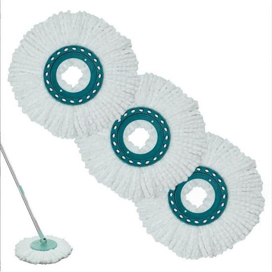GFRED Lot De 3 Serpillères De Rechange Compatibles Avec Leifheit Clean Twist Disc Mop Systèmes Tête