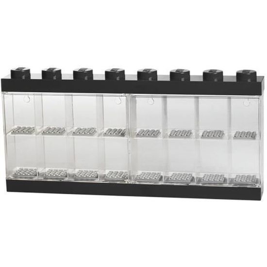 LEGO Rangements 40660003 pas cher, Vitrine pour 16 figurines Noir et  transparent