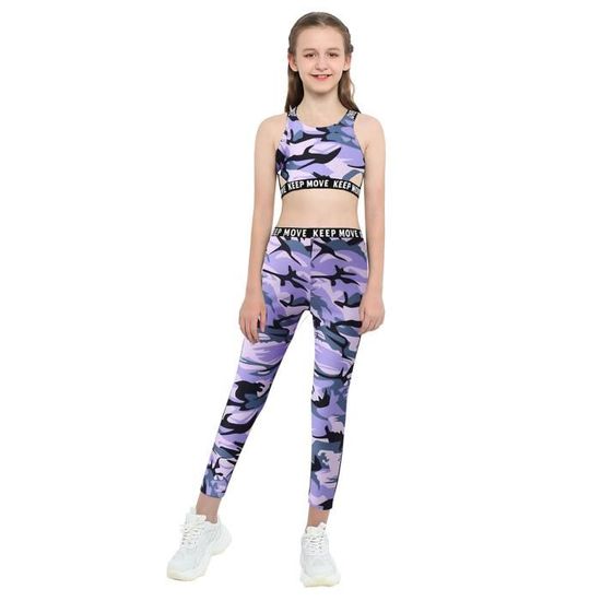 Iixpin Enfant Fille Ensemble de Vêtement Sport sans Manches Eté
