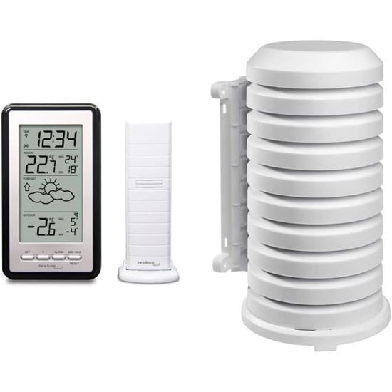 TFA Dostmann 60.5002 – Réveil Projecteur Radio-piloté Avec Affichage Température Et Double Fuseau