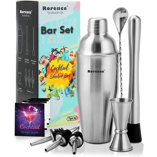 Cuillère Mélangeuse Kit Cocktail En Acier Inoxydable RUCUDIM - Pilon, , Presse-citron Pour Bar Maison Ustensile Barman Durable