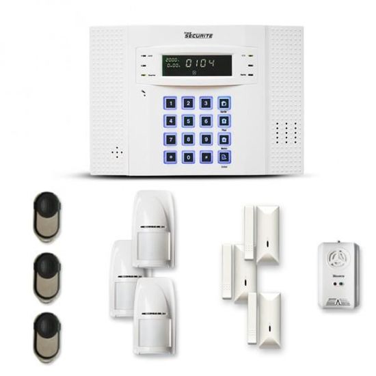 Alarme maison sans fil DNB 3 à 4 pièces mouvement + intrusion + détecteur gaz - Compatible Box / GSM