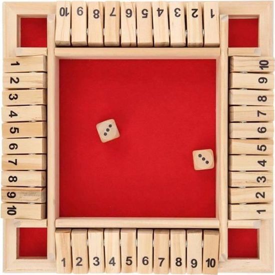 Shut The Box En Bois ACTOYS - Jeu De Société Classique Avec Dés Pour Enfants Et Adultes