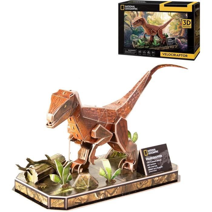 National Geographic Velociraptor, 3D Enfants 8 Ans, Puzzle, Jouets ...