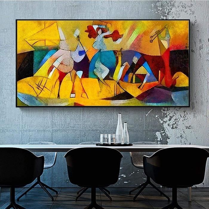 Toile Photos Abstraite animaux soleil peintures murales XXL Salon Art Impression Toile