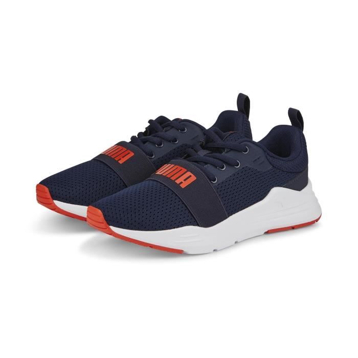 Baskets - Garçon - Puma - Wired Run - Bleu Marine et rouge