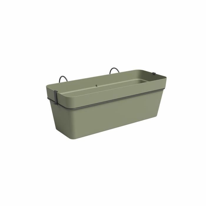 Jardinière CAPRI RE KIT - Plastique - Vert cendré - Rectangulaire - L50 2 x P28 5 x H20 cm - ARTEVASI
