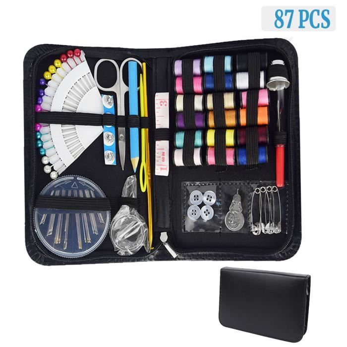 Kit de Coutures Ensemble 87Pcs - Accessoires de Couture Applicable au Travail et à l'Urgence + Sac de Rangement pour Voyage Maison
