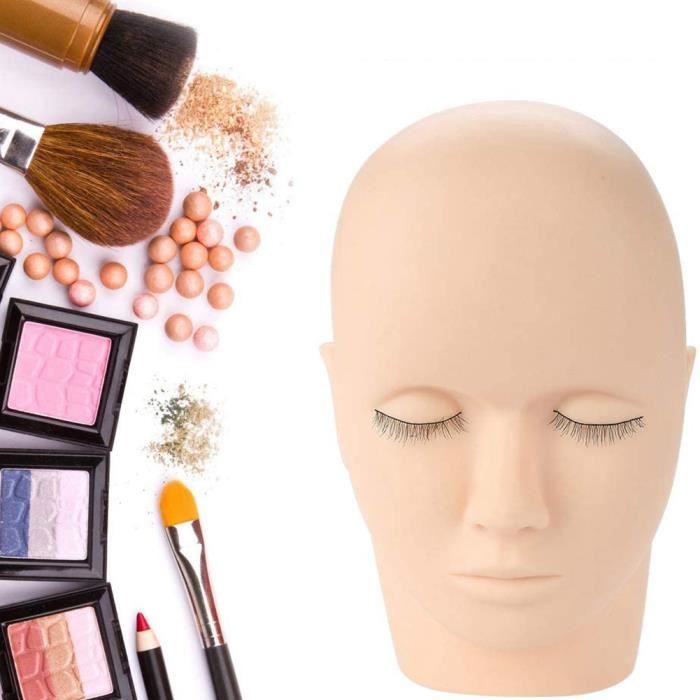 Formation de pratique de Massage de maquillage de greffe de cils en caoutchouc souple faux mannequin de forme de tête HB032 -YEA