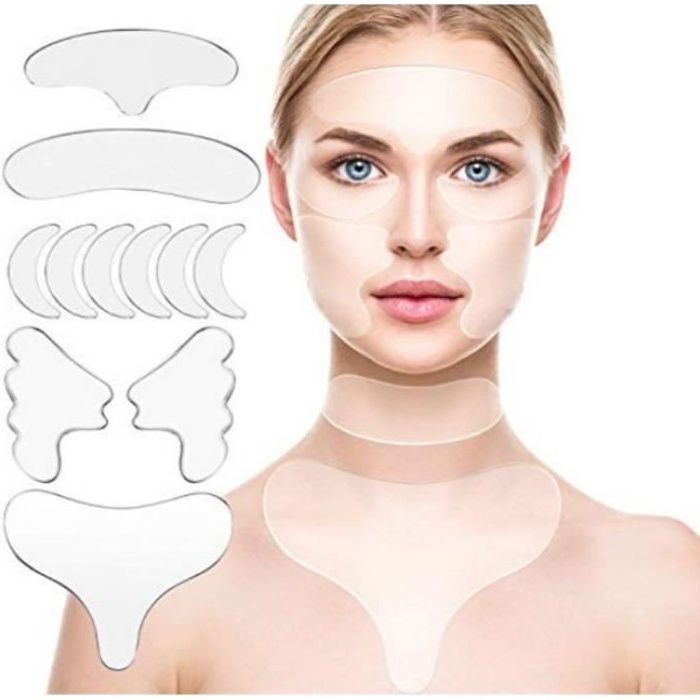 Patchs faciaux anti-rides Coussins anti-rides pour le visage, front, patchs anti-rides, lèvre supérieure, réparation des rides, liss