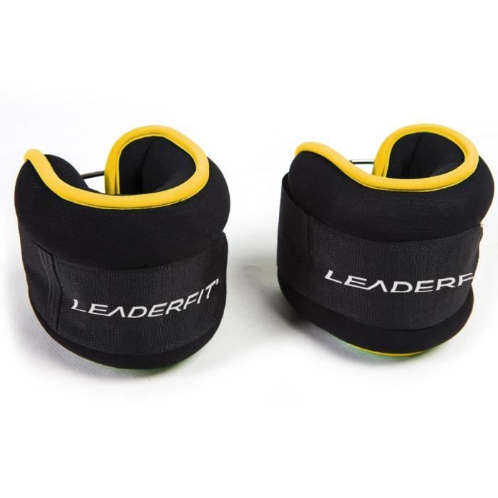 Bandes lestées poignets/chevilles Leader Fit 0,5kg (x2) - jaune - TU