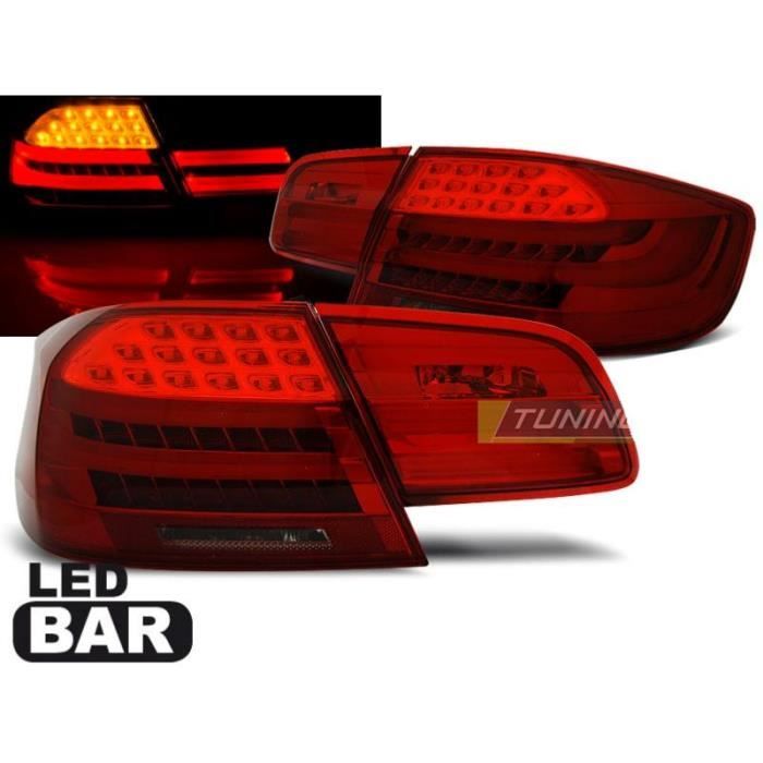 Paire de feux arriere BMW serie 3 E92 Coupe 06-10 LED BAR rouge fume